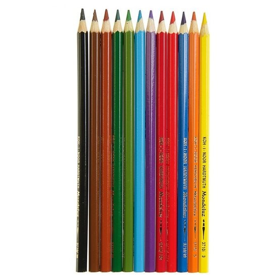 KOH-I-NOOR 3716 (12) Набор высококачественных акварельных  цветных карандашей "Mondeluz", 12 цветов, в картонной коробке